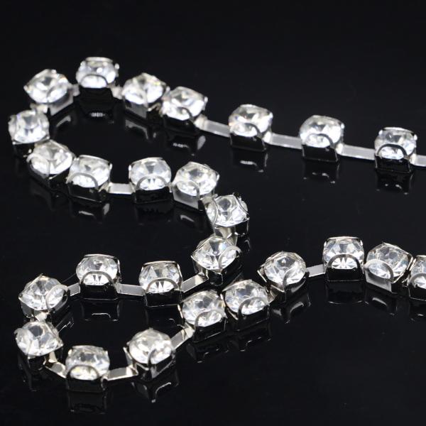 Copper Pearl And Rhinestone Necklace Inlaid 5.89MM Round Diamond OEM