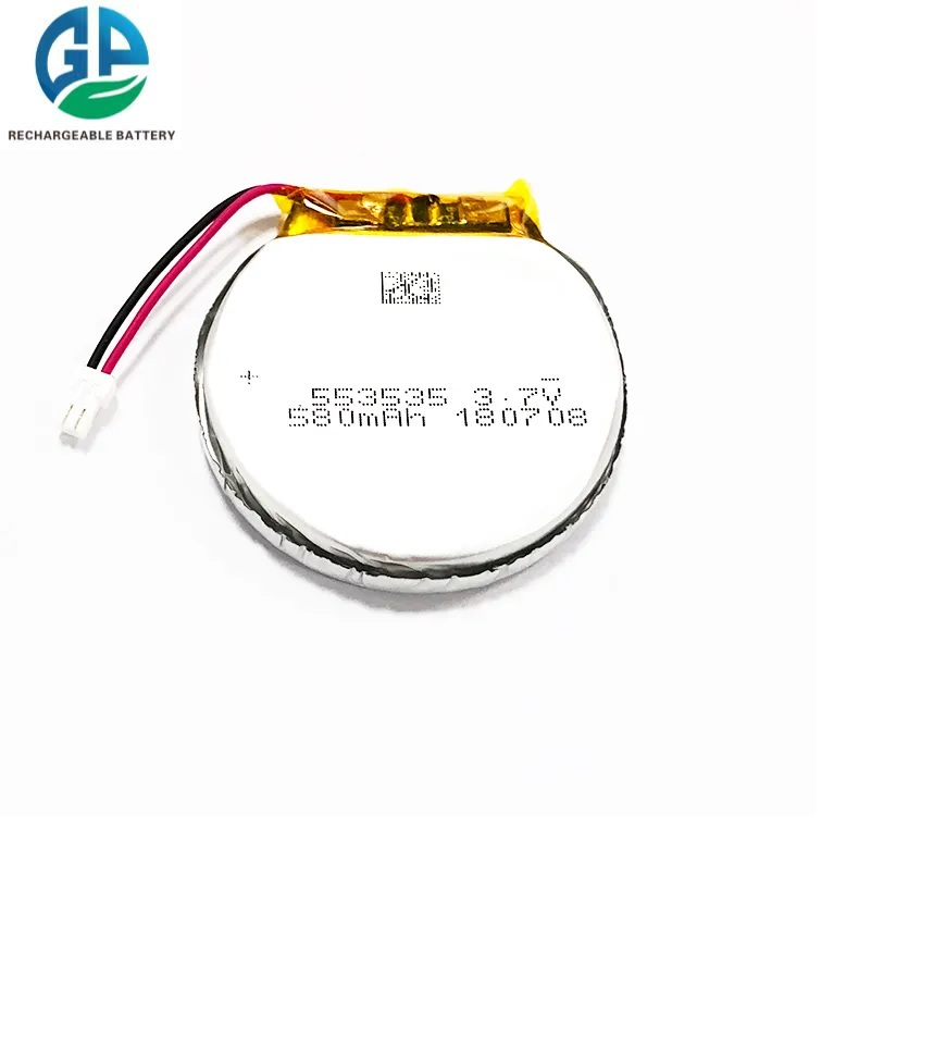 553535 круг батареи полимера иона 580mah 3.7v Li формирует большую емкость
