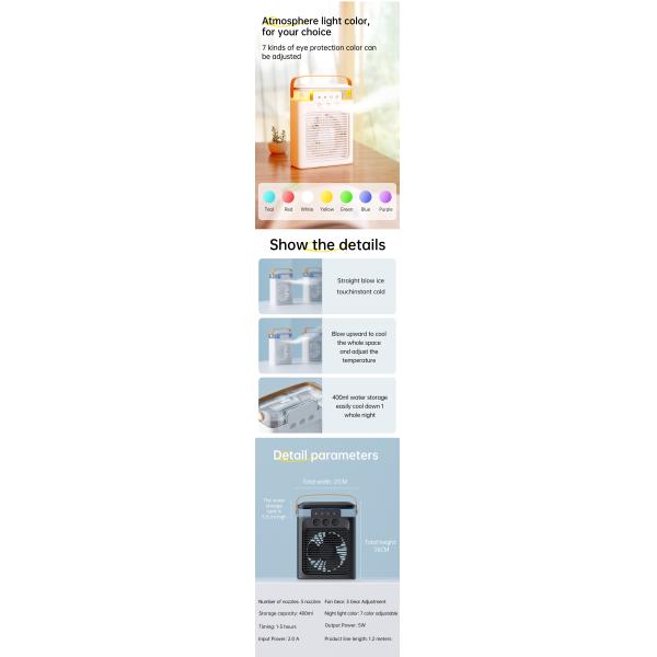 6inch Rechargeable Fold USB Mini Tower Fan with Air Cooler Control Manual Switch