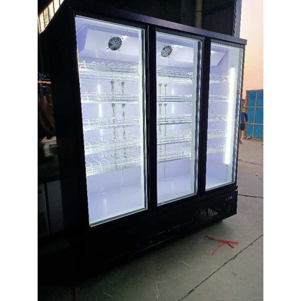 Air Cooled Black Wine Cabinet Fridge Freezer Glass Heated Glass Door