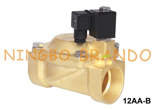 Ar da água de 2 polegadas que trava a C.C. de bronze da válvula de solenoide 6V da bobina 12V 24V
