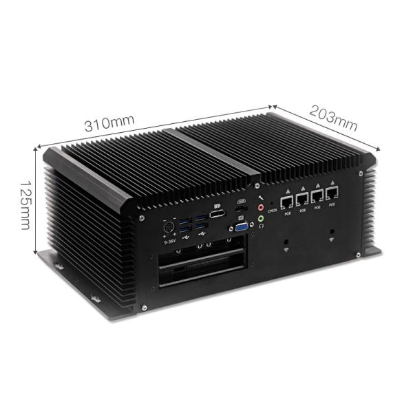 4 ядр седьмое I7-7700HQ Windows 10 POE ПК коробки USB COM 8 Lan 6 Fanless