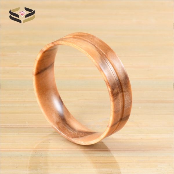 8mm 6mm Polished Flat Olive Wood Ring Core Blanks for Inlay Certificate Type Third Party Appraisal Mens Wedding Band