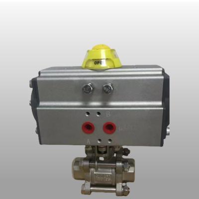 Stainless Steel 2 Way Pneumatic Ball Valve Pneumatic Actuated Flanged Ball Valve