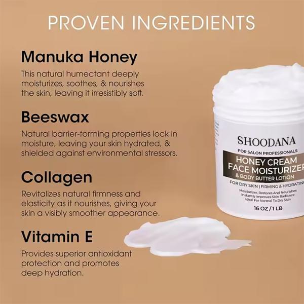 Intensive Repair Formula for Dry Skin Ultra Hydrating Honey & Royal Jelly Facial Cream with Ceramide Complex Vitamin E Collagen
