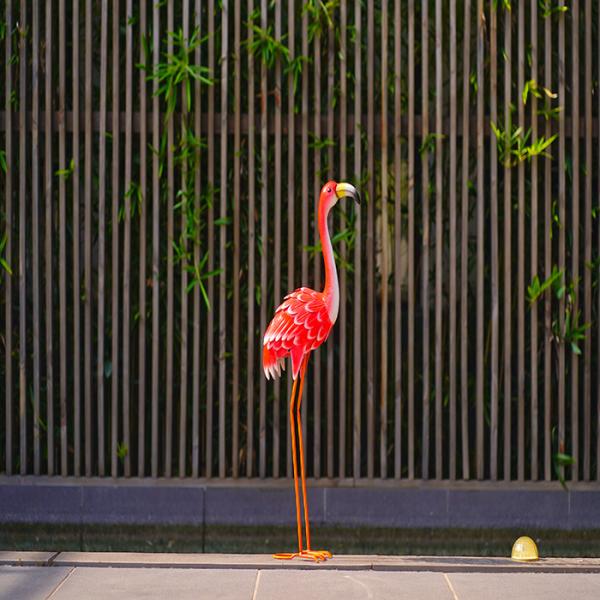 На открытом воздухе статуя металла фламинго лужайки оформления двора фламинго металла