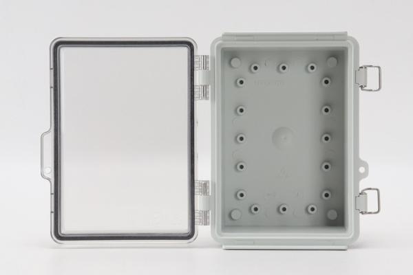 AB-BG-171290 Plastic Outdoor NEMA Economy Box with Solid Door, 175x125x90mm 6.88x4.92x3.54 Light Gray Finish,Opaque
