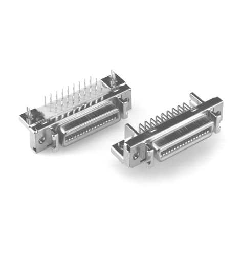 Right Angle Boardmount Mini D Ribbon Connector 3M N10226-52B3PC Shielded with Wiper on Wiper Contact