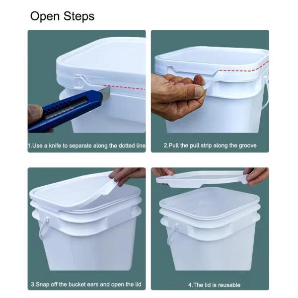 Initial Payment Food Grade Square Rectangle Plastic White Container PP Bucket with Lid