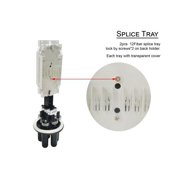 24 сердечника мини FTTH купол оптического соединения закрытия 1 овальное 3 круглых порта термоусадочное уплотнение