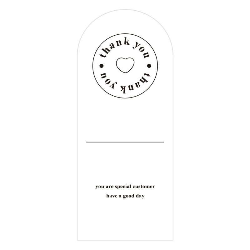 Kraft Paper Thank You Stickers With Arch Top For Gift Box And Retail Packaging