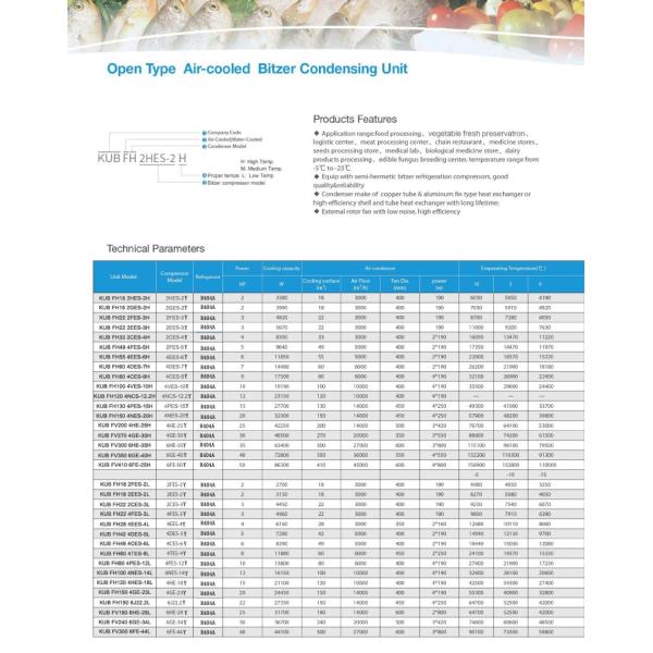 KUB 15HP R22 Air Cooled Condensing Unit for Cold Storage