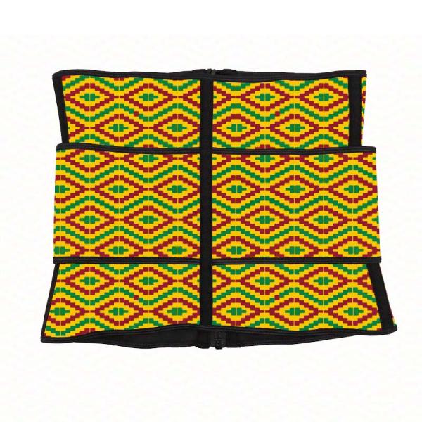 Sweat Fit Adjustable Waist Trimmer Kente Cloth Everyday Waist Cincher