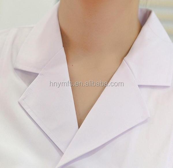 Long Sleeve Officer Collar White Medical Doctor Hospital Dress Female Male