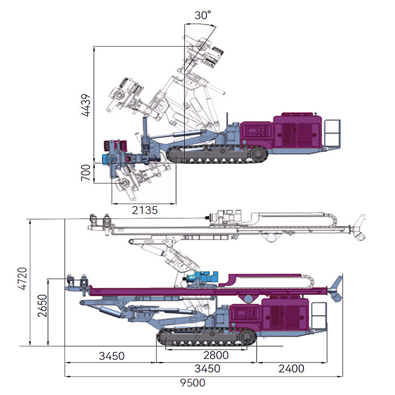 DTH Drilling Rig Mining Hard Rock Blasting Drilling Machine Multifunctional Crawler Drilling Rig
