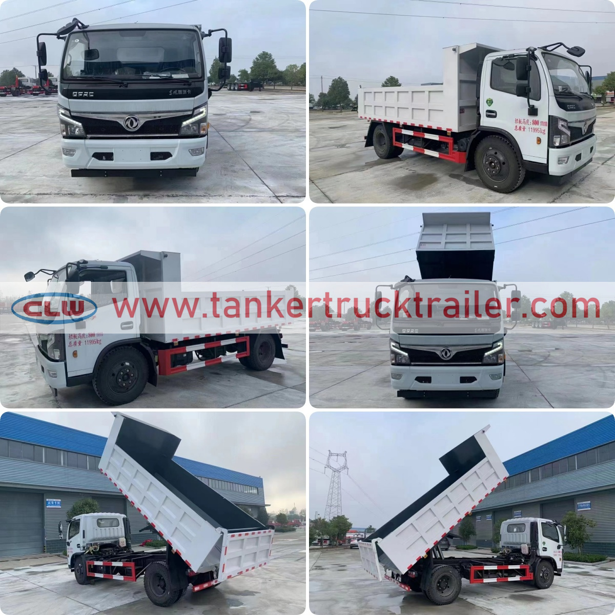 Small Dongfeng 3 Tons Self-Unloading Garbage Truck for Construction Debris