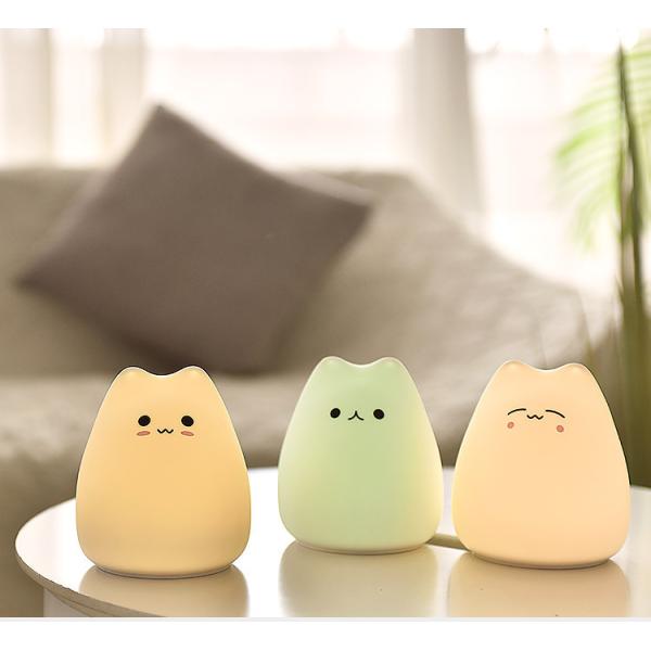 Colorful Silicone Night Light Rechargeable Battery Powered Animal Shape