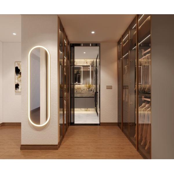 Стальная элегантность современный серый шкаф с золотыми акцентами