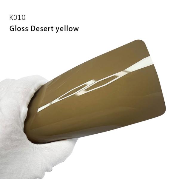 K010 Gloss Desert Yellow TPU Color Pintura de automóvil Película de protección de vinilo envolvente para tumbler