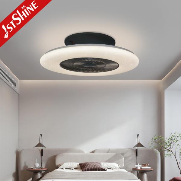 Flush Mount 24 inch Bedroom Ceiling Fan Light Reversible DC Motor