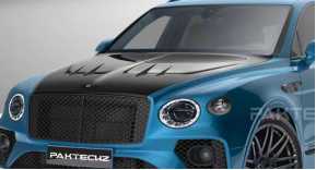Auto Blue Bentley Bentayga Body Kit Widebody Carbon Fiber Front Lip Diffuser Wing Hood