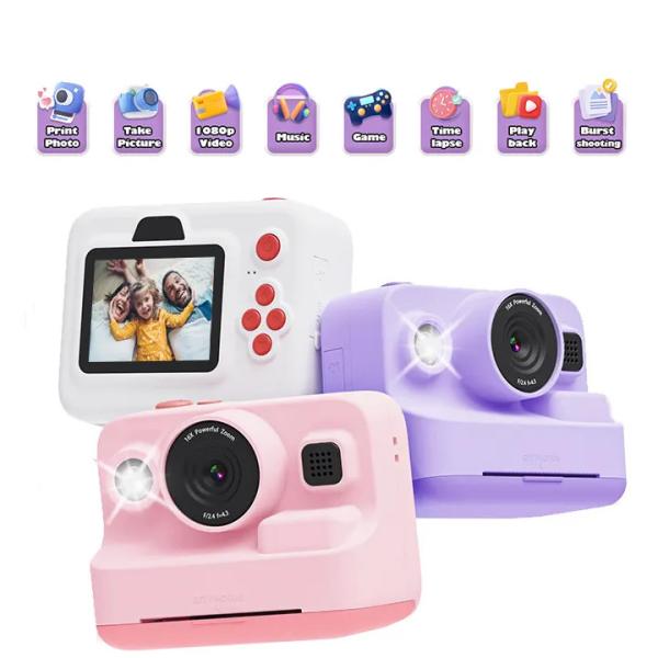 Mini Printer Portable Thermal Digital Children Photo Kids Camera Video Toy Gifts Lightweight and Compact