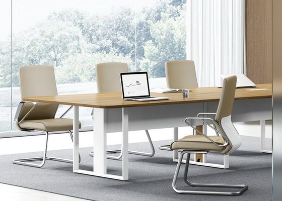 Linz II Minimalist White Office Desk with Hidden Divided Grids and 2886 mm Length