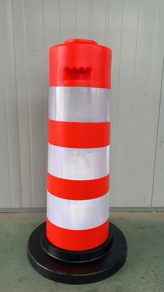 Road Orange Barrier Uruguay Safety Warning Reflective With Flashing Yellow Light Drum Barrel