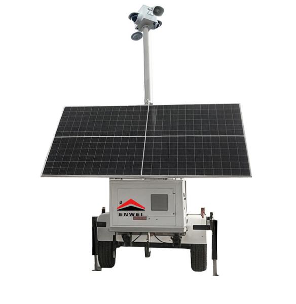 Low Power Consumption Solar Power 5G Camera Surveillance Trailer For Rural Surveillance