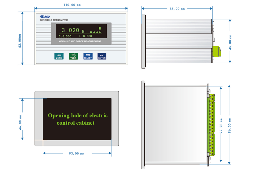 Weighing Indicator With Relay & Analog Output For Automation Control HK302