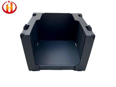 Foldable Reusable Corrugated Plastic Bins Black Or Customized