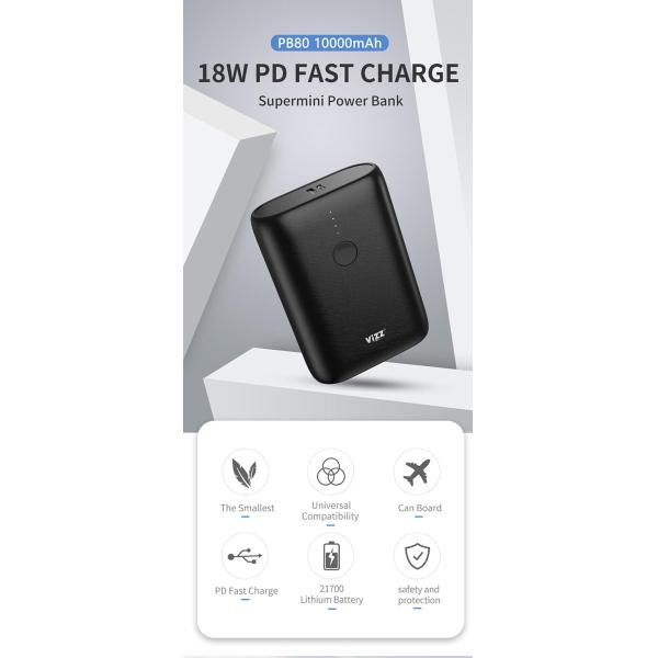 10000mAh 21700 Portable Power Bank