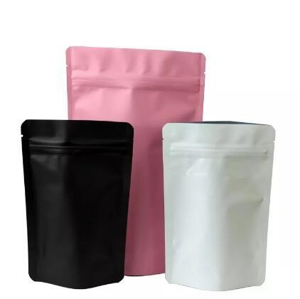 Matte Black Aluminum Foil Doypack Mylar Storage Food Stand Up zipper Bag