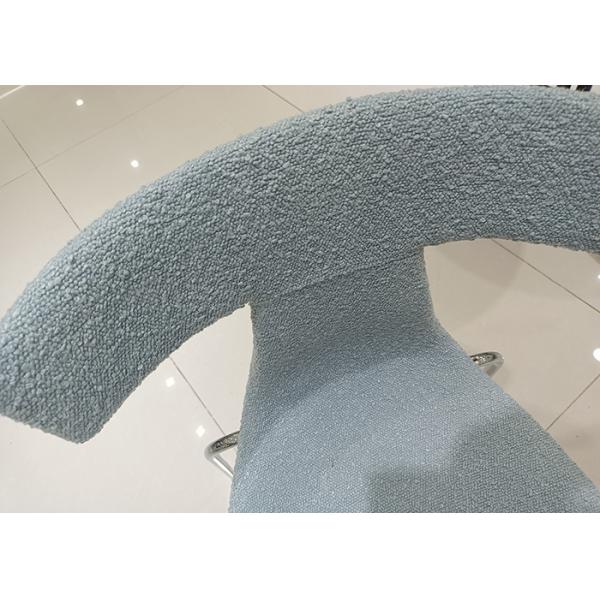 45cm Metal Frame Leather Dining Chair Blue Washable Upholstered