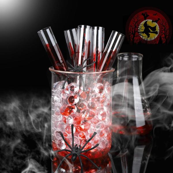 Clear Plastic Test Tubes With Caps And Holder Rack For Nurse Party Decorations Halloween Party Favors