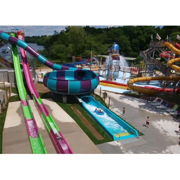 Water Sports Fiberglass Water Slide , Family Entertainment Giant Pool Slide
