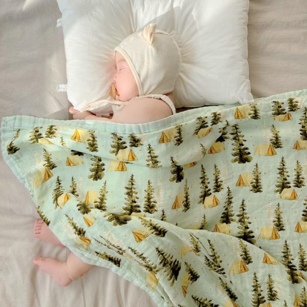 Pattern Style Baby Bamboo Cotton Gauze Bath Newborn Quilt Set for Class A Cot Bedding