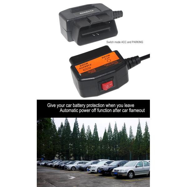 Кабель для зарядки OBD2 12 В - 5 В с переключателем для видеорегистратора
