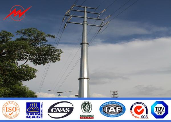8M 1200Dan Electricity Utility Steel Poles Distribution Line Poles For 11KV Overhead Transmission Line Poles
