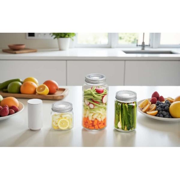 airtight vacuum seal glass jars with professional display aesthetics for Artisan Coffee Roasters & Specialty Tea Brands