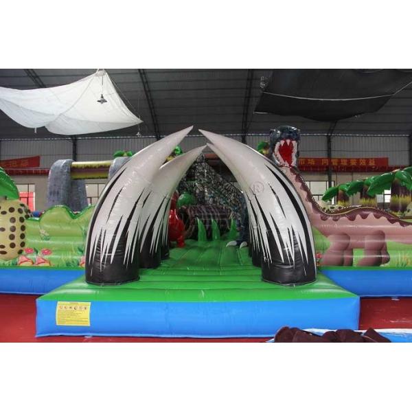 Dinosaur Themed Inflatable Fun City , Commercial Kids Inflatable Jumper