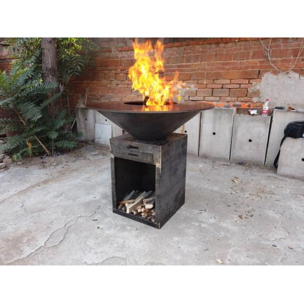 Высокотемпературная устойчивая черная картина вокруг ямы и гриля огня Corten стальных