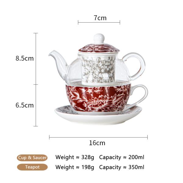 Business Gifts Elegant Vintage Ceramic Tea Cup Set With Porcelain Teapot And Cup