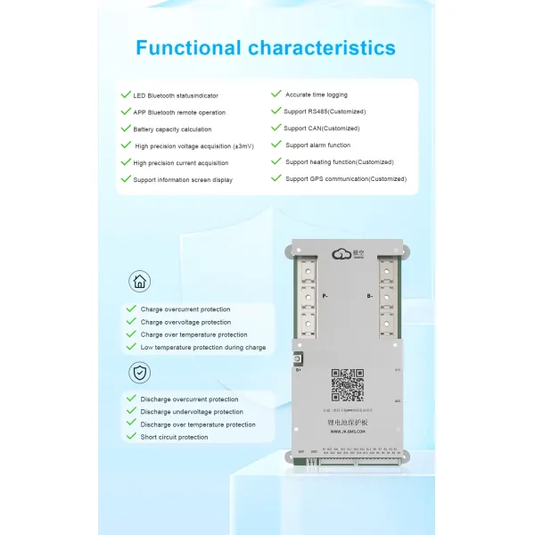 B2a24s30p 24s 300A 2A Smart Active Balance LiFePO8 LFP Li-Lon PCB Electric Car Charging Station Control Board Jk BMS