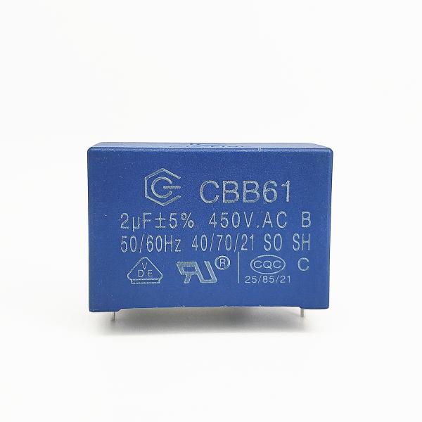 CBB61 450V 2.0UF Начало работы двигателя переменного тока CP-1.0mm самовосстанавливающийся домашний конденсатор переменного тока