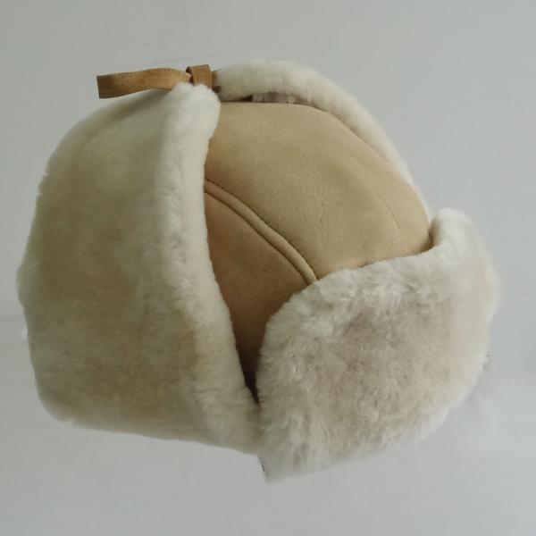 The queen of quality sheepskin trapper winter hat with ear flaps