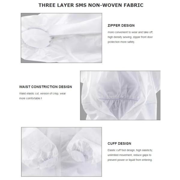 Костюм Coverall одежды SMS Coverall голубой безопасности S-2XL устранимый защитный медицинский