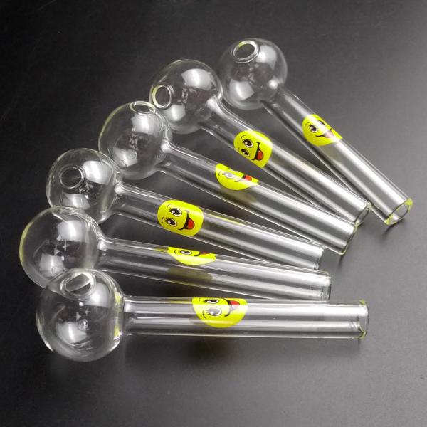 Round All Hand Glass Smoking Pipe 10cm Length Suitable For Adult