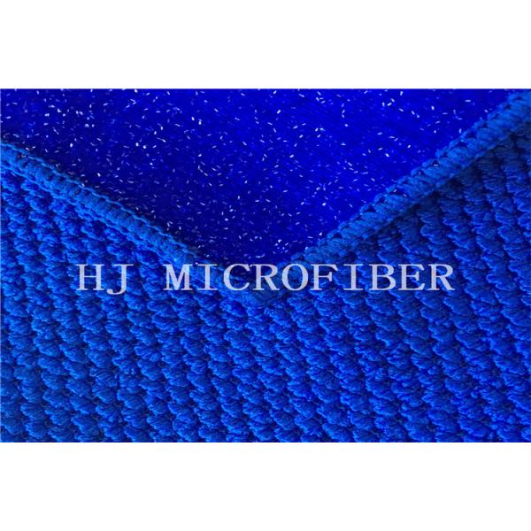 Blue Color Microfiber Cleaning Fabric Jacquard Big Peral Shaped Cloth With PP Hard Wire