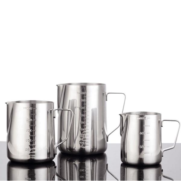 Simple  Stainless Steel Milk Frothing Jug Garland Cup With Measurement